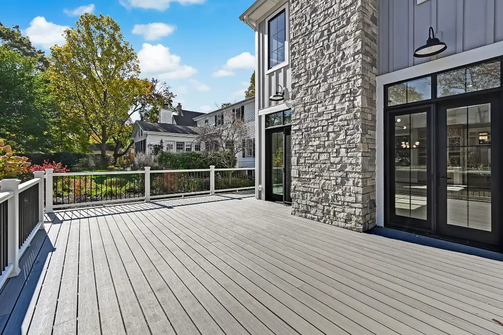 Custom deck railings lighting and built-in features