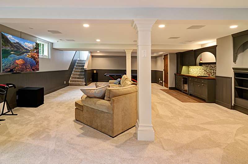 Basement finishing project by Rite-Way Custom Homes